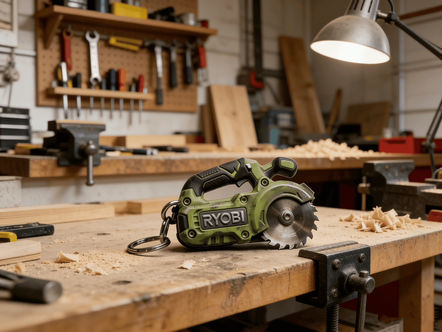 🪚2-in-1 Ryobi-Inspired Mini Saw Keychain: Real Micro Cutting Tool + Tool Enthusiast Collectible