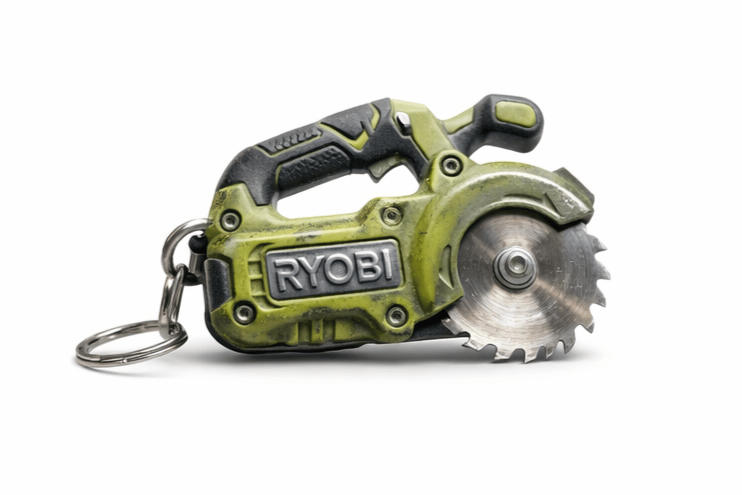 🪚2-in-1 Ryobi-Inspired Mini Saw Keychain: Real Micro Cutting Tool + Tool Enthusiast Collectible