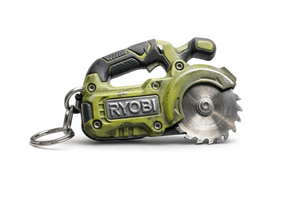 🪚2-in-1 Ryobi-Inspired Mini Saw Keychain: Real Micro Cutting Tool + Tool Enthusiast Collectible