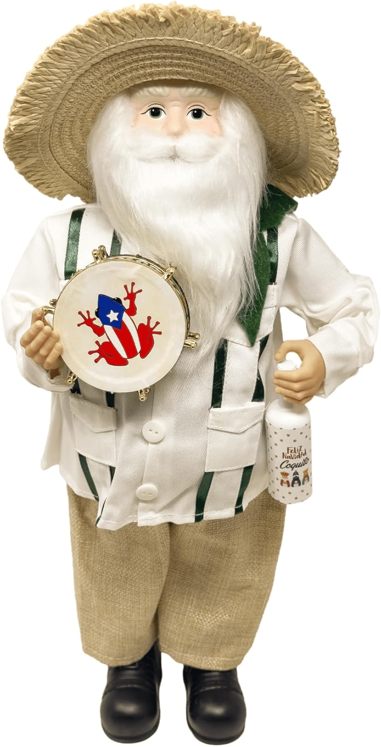 🔥Limited Edition, Only 100 Sets Left! - 🎄🎅Puerto Rican Santa Claus – Coquito & Tambor Holiday Decor🎶
