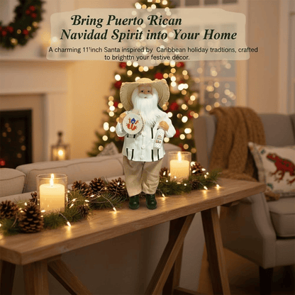 🔥Limited Edition, Only 100 Sets Left! - 🎄🎅Puerto Rican Santa Claus – Coquito & Tambor Holiday Decor🎶