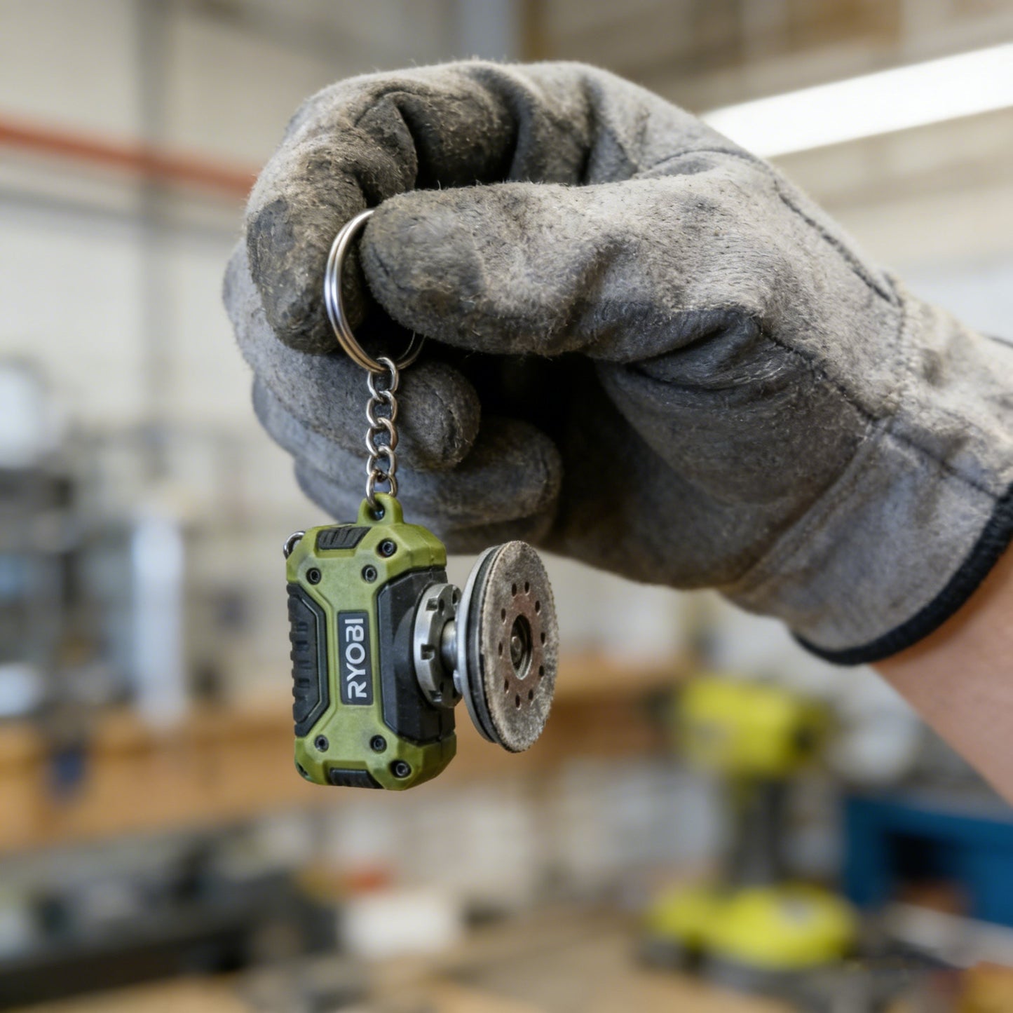 🔧 RYOBI Mini Angle Grinder Keychain – The Tough Tool Enthusiast's Accessory