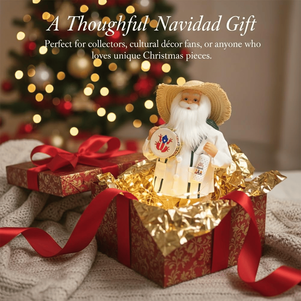 🔥Limited Edition, Only 100 Sets Left! - 🎄🎅Puerto Rican Santa Claus – Coquito & Tambor Holiday Decor🎶